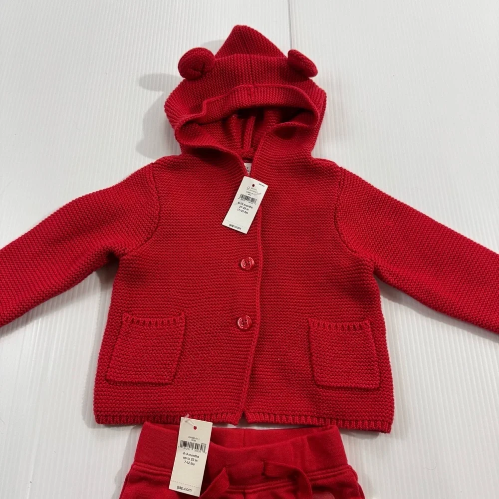 503. NWT GAP Red Knit Hoodie and Pants Set for Kids